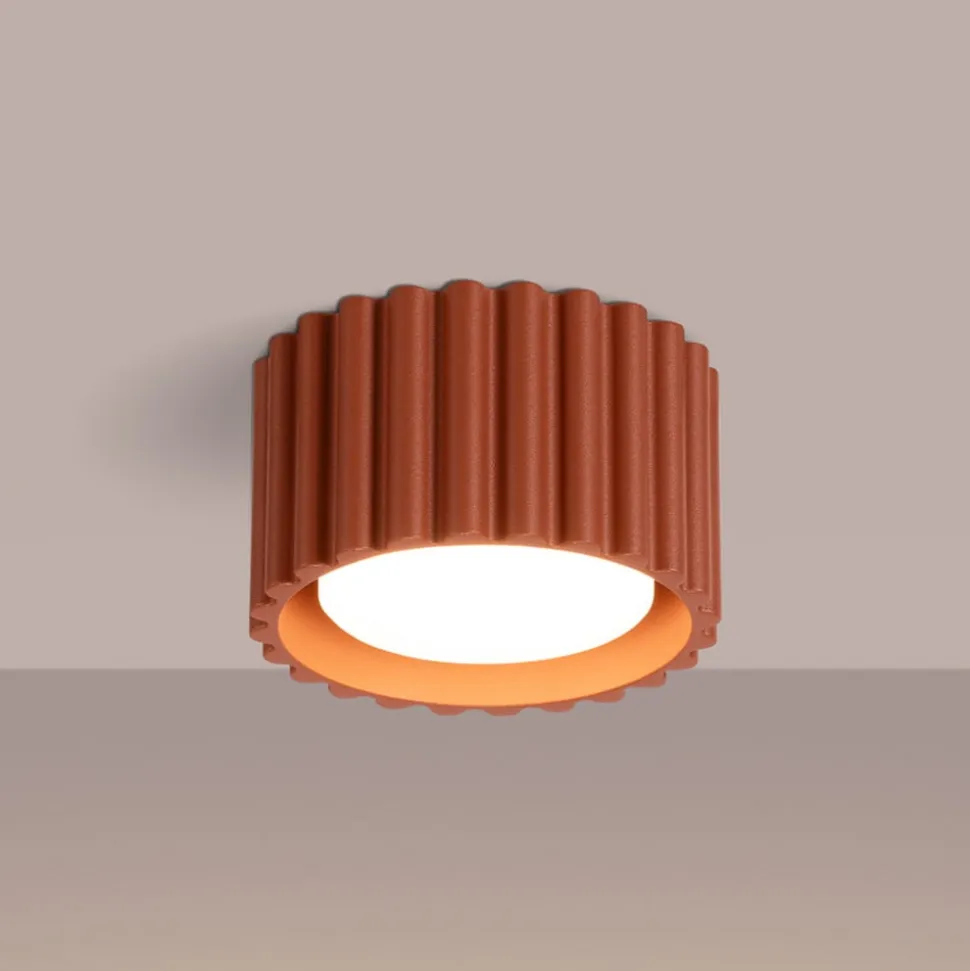 Loftlampe RIBLA, okker, Ø 10 cm, metal, GX53