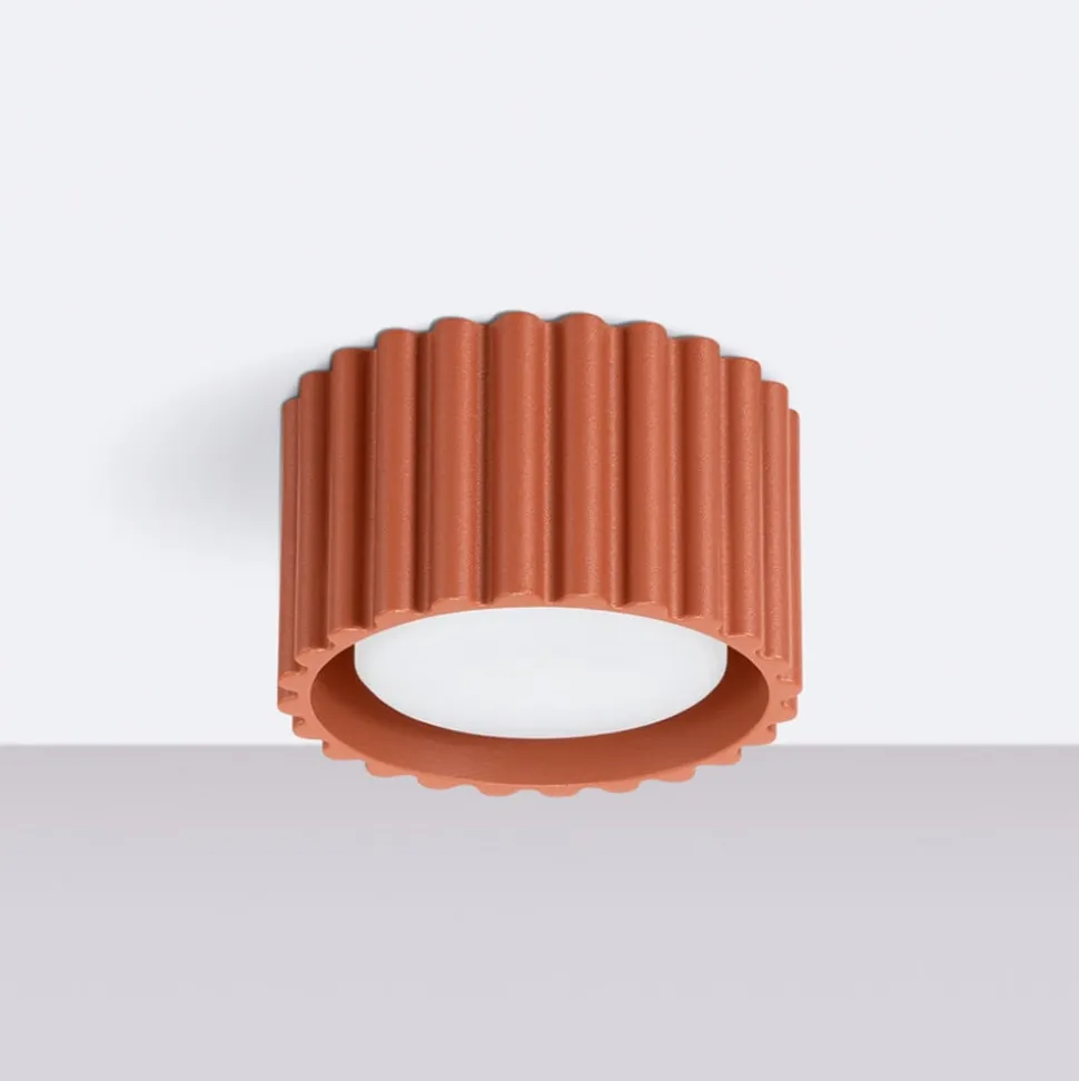 Loftlampe RIBLA, okker, Ø 10 cm, metal, GX53