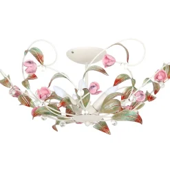 Loftlampe Rose som lysekrone, 5 lyskilder