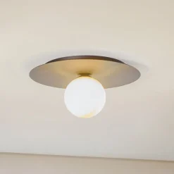 Loftlampe Solar, sort/opal, 1 lyskilde