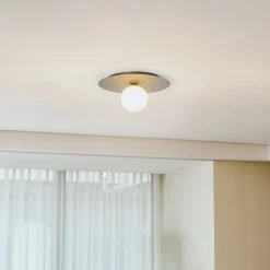 Loftlampe Solar, sort/opal, 1 lyskilde