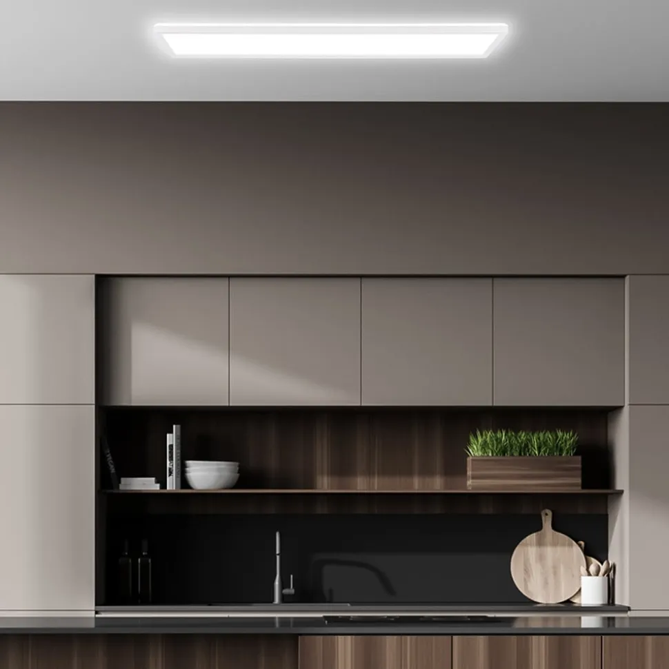 Loftlampe Tava A, 98x20 cm, plast, hvid