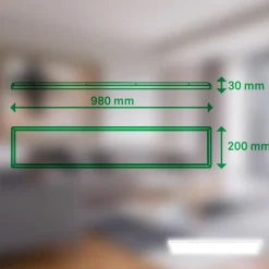 Loftlampe Tava A, 98x20 cm, plast, hvid
