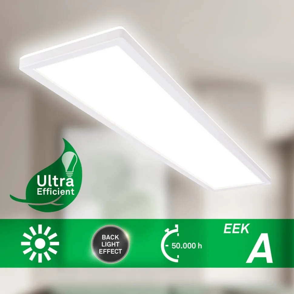 Loftlampe Tava A, 98x20 cm, plast, hvid