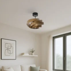 Loftlampe Vento, sort/guld, metal, Ø 40 cm, E27