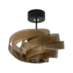 Loftlampe Vento, sort/guld, metal, Ø 40 cm, E27