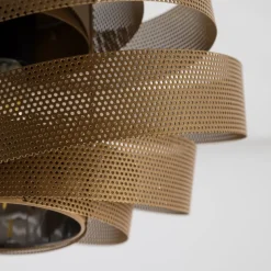 Loftlampe Vento, sort/guld, metal, Ø 40 cm, E27