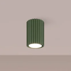 Loftslampe ALORA, olivengrøn, Ø 7 cm, metal, GU10