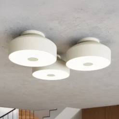 Loftslampe CLARO, beige, Ø 30 cm, metal, 4 x E27