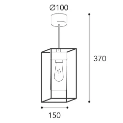 Loftslampe Cubic³ 3367 messing antik/klar
