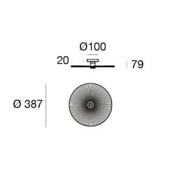 Loftslampe Doge_S, hvid, metal, Ø 39 cm, E27