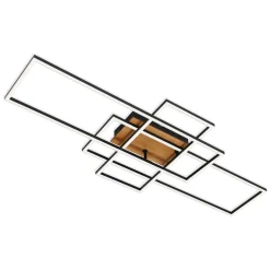 Loftslampe Frame CCT, fjernbetjening, sort/træ