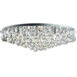 Loftslampe Hanna krom glas krystal kugler 80 cm