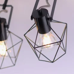 Loftslampe Jaro justerbar sort/træ 2-lys