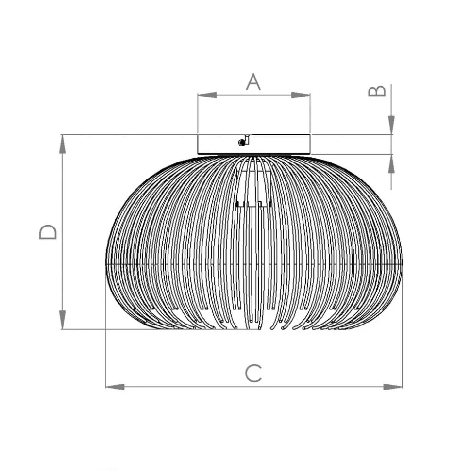 Loftslampe Venezuela, skærm lavet af gyldne stænger