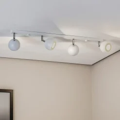 Loftspot Flame, hvid, 4 lyskilder, lang