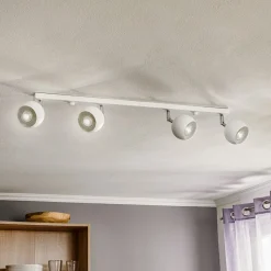 Loftspot Flame, hvid, 4 lyskilder, lang