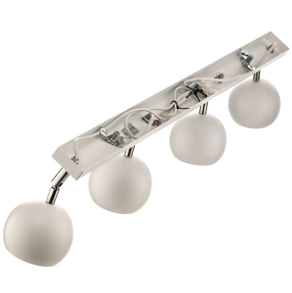 Loftspot Flame, hvid, 4 lyskilder, lang