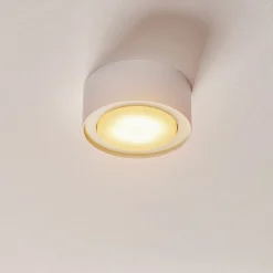 Loftspot Flea i stål, hvid