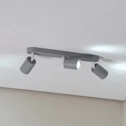 Loftspot Livia, grå, 52 cm, 3 lyskilder, metal, GU10