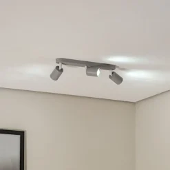 Loftspot Livia, grå, 52 cm, 3 lyskilder, metal, GU10