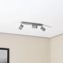 Loftspot Livia, grå, 52 cm, 3 lyskilder, metal, GU10