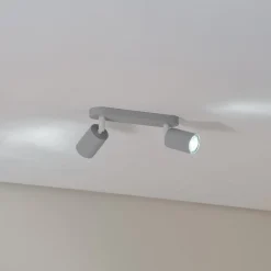 Loftspot Livia, grå, 35 cm, 2 lyskilder, metal, GU10