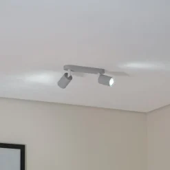 Loftspot Livia, grå, 35 cm, 2 lyskilder, metal, GU10