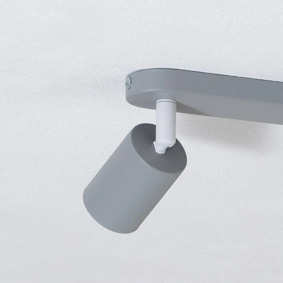 Loftspot Livia, grå, 35 cm, 2 lyskilder, metal, GU10