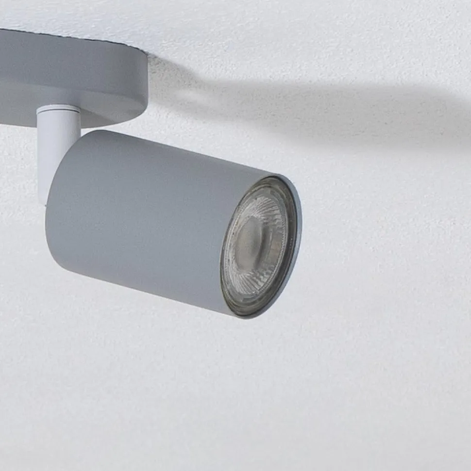 Loftspot Livia, grå, 35 cm, 2 lyskilder, metal, GU10