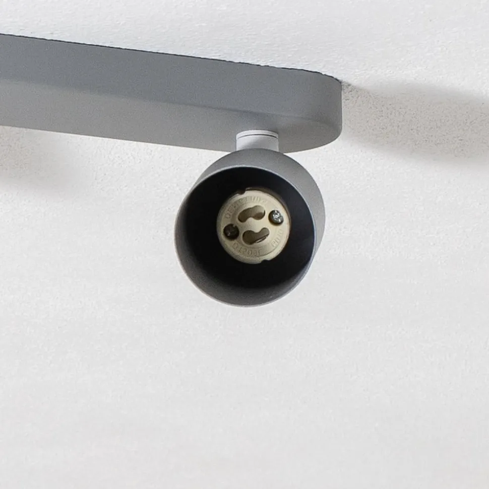 Loftspot Livia, grå, 35 cm, 2 lyskilder, metal, GU10