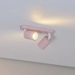 Loftspot Livia, lyserød, 35 cm, 2 lyskilder, metal, GU10
