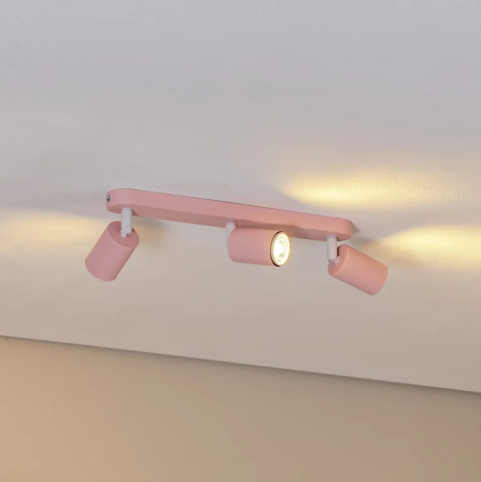 Loftspot Livia, lyserød, 52 cm, 3 lyskilder, metal, GU10
