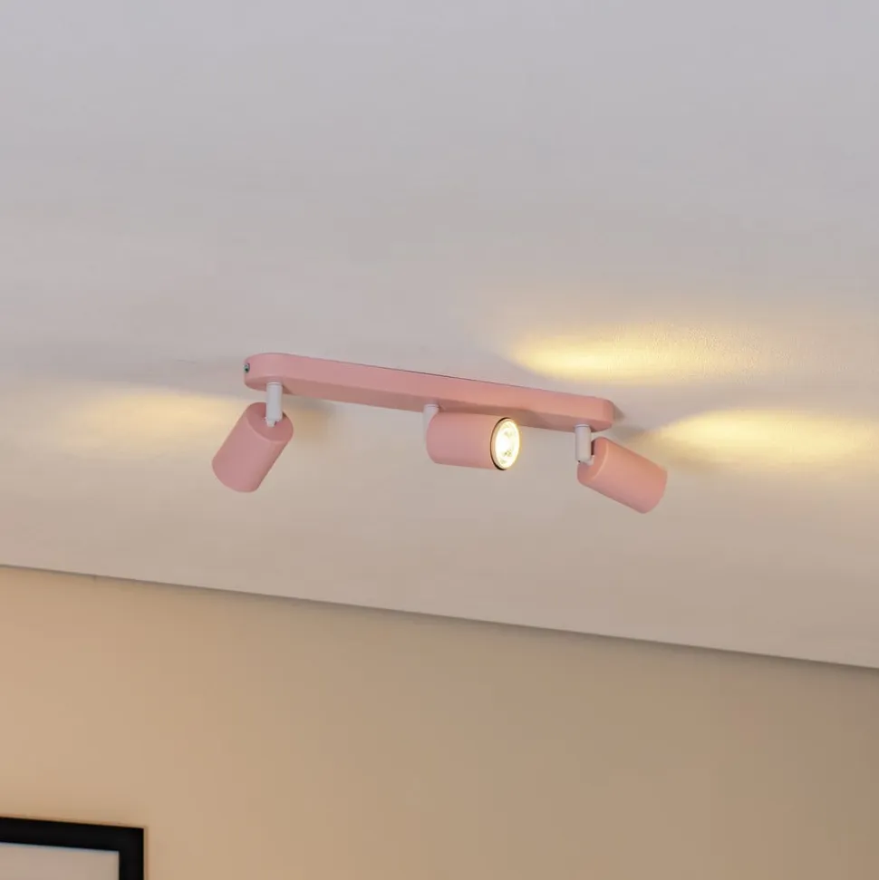 Loftspot Livia, lyserød, 52 cm, 3 lyskilder, metal, GU10