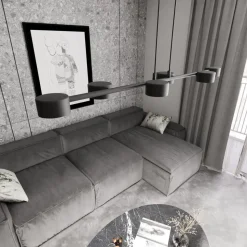 Loftspot, Megara, længde 80 cm, metal, 6 lyskilder.