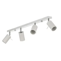 Loftspot Round, hvid, 4 lyskilder lineær