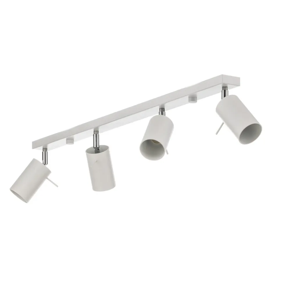 Loftspot Round, hvid, 4 lyskilder lineær