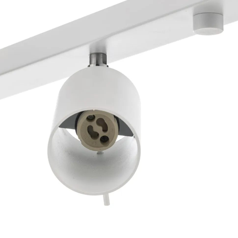 Loftspot Round, hvid, 4 lyskilder lineær