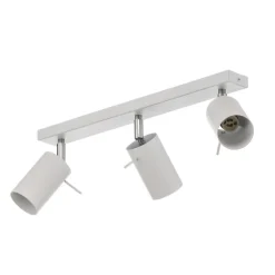 Loftspot Round, hvid, 3 lyskilder lineær