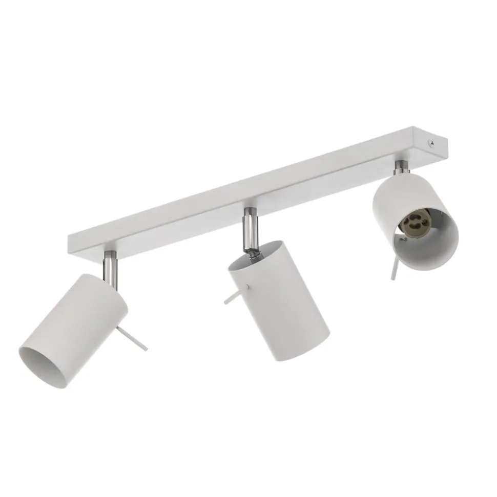 Loftspot Round, hvid, 3 lyskilder lineær