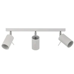 Loftspot Round, hvid, 3 lyskilder lineær