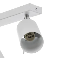 Loftspot Round, hvid, 3 lyskilder lineær