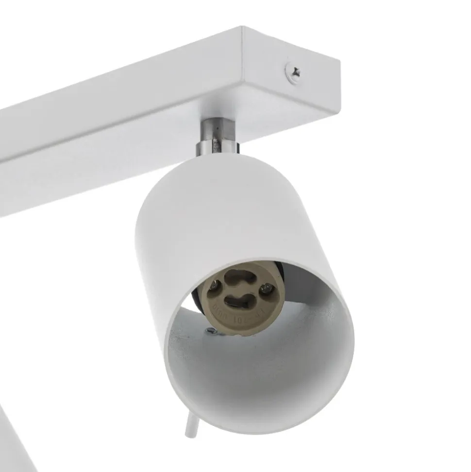 Loftspot Round, hvid, 3 lyskilder lineær