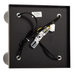 Loftspot Round i sort, 4 lyskilder, firkantet