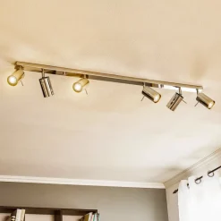 Loftspot Round, krom, 6 lyskilder lineær