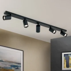 Loftspot Sean, sort, aluminium, 100 cm lang, GU10