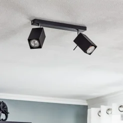 Loftspot Square, sort, 2 lyskilder