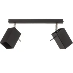 Loftspot Square, sort, 2 lyskilder