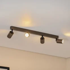 Loftspot Top, justerbar, brun, 4 lyskilder lineær