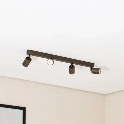Loftspot Top, justerbar, brun, 4 lyskilder lineær